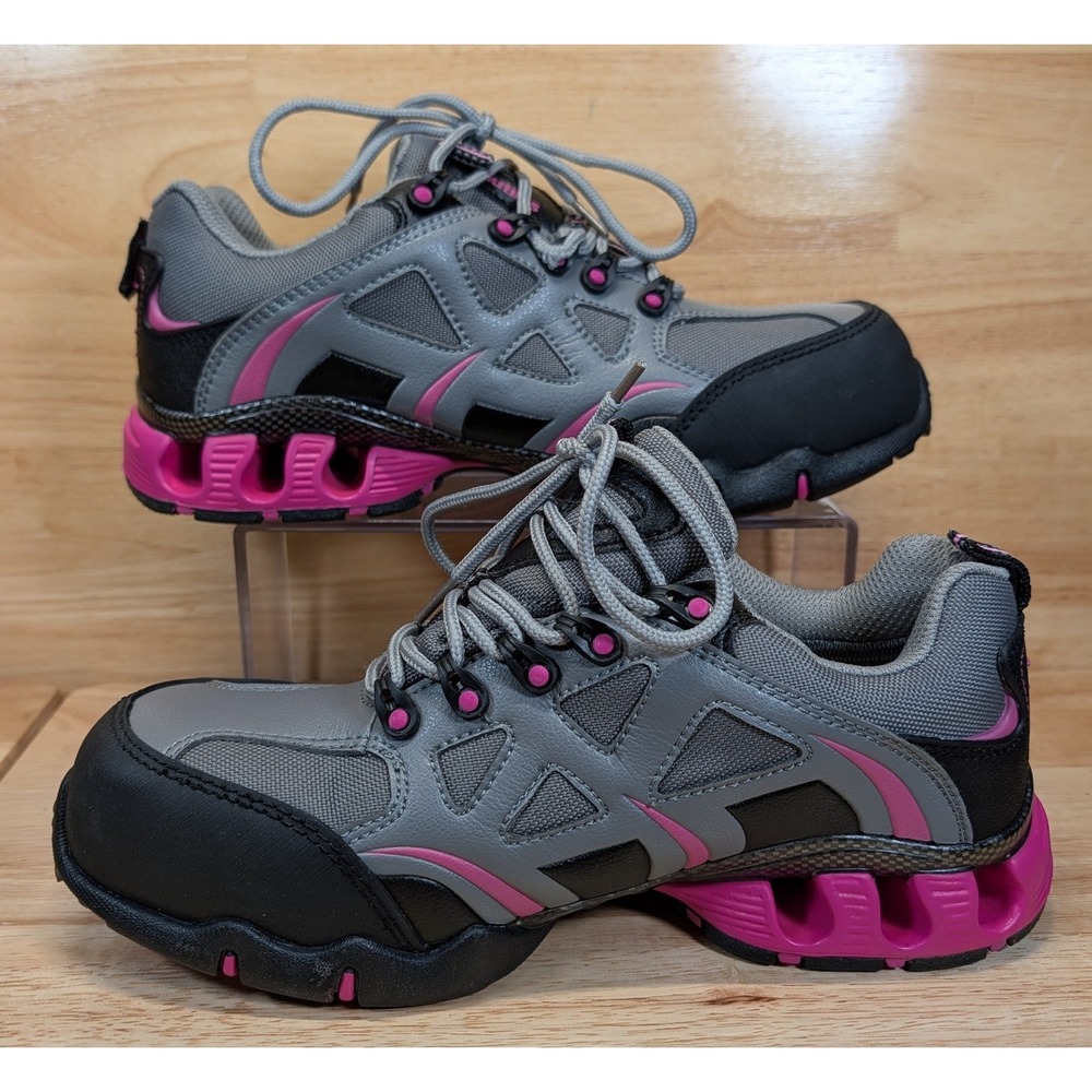 Nautilus N1851M Womens Safety Toe Waterproof Work Shoes Grey Pink Size 9.5M NEW